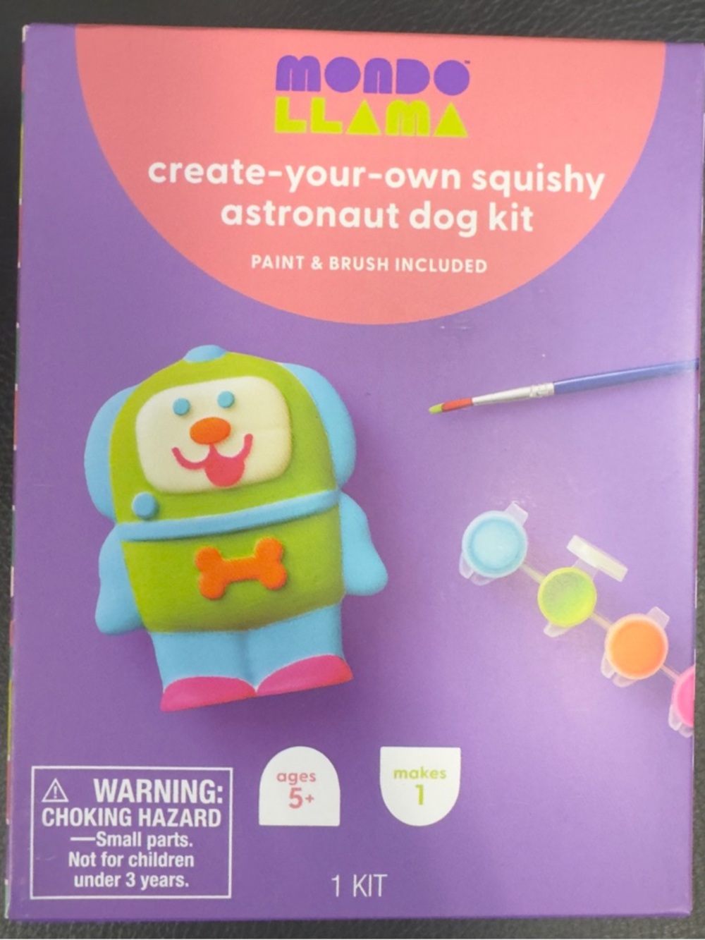 Mondo Llama DIY Squishy Astronaut Dog Kit‎ NWT Paint Craft Kit